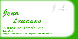 jeno lencses business card