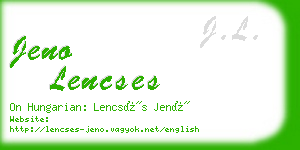 jeno lencses business card